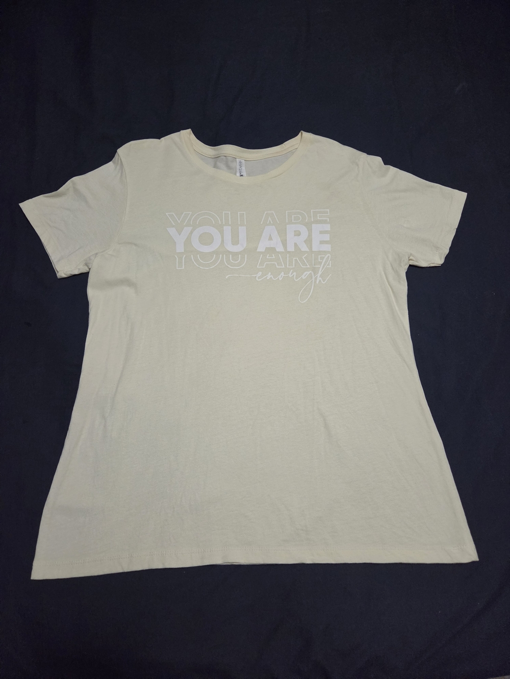 Cream Short Sleeve Tee - "YOU ARE ENOUGH"